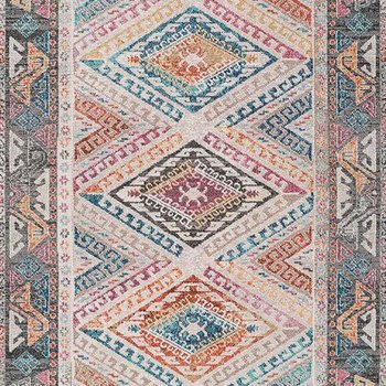 Alfombras 100% Polipropileno HEAT-SET FRISÈ Alfombra étnico vintage multi 140x200